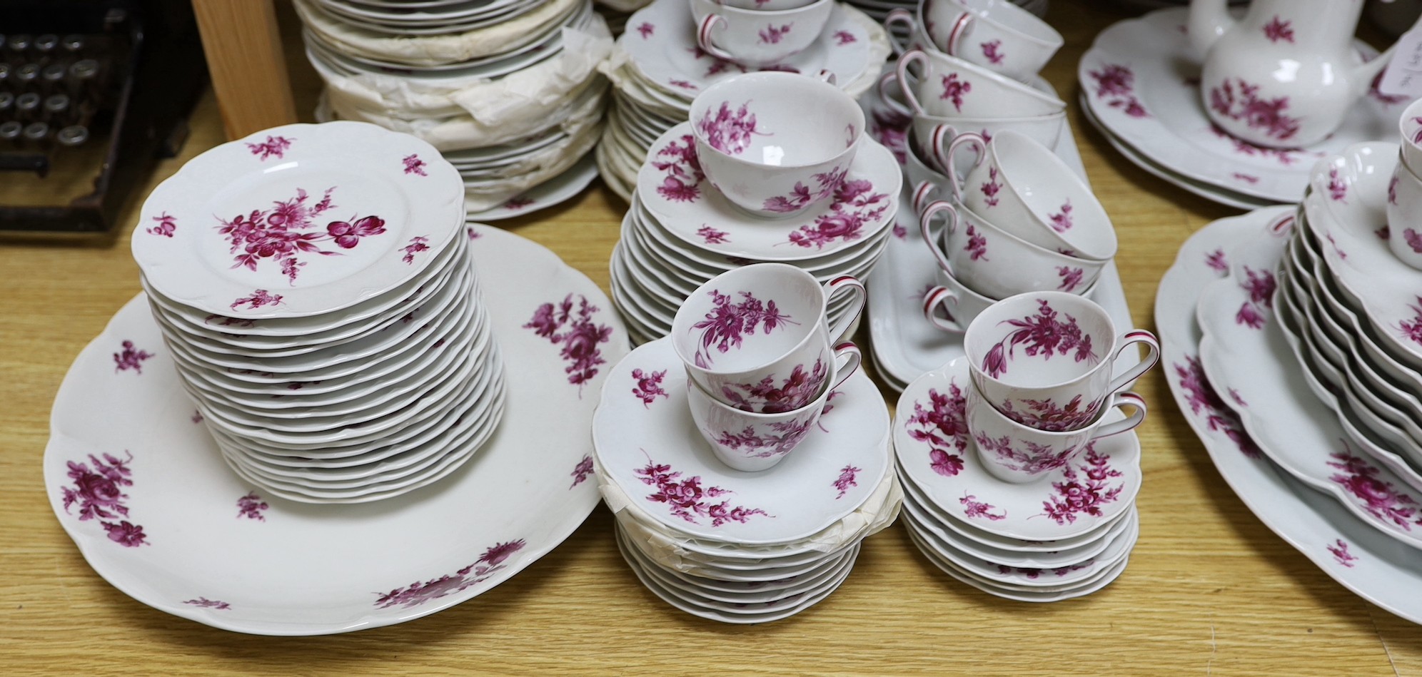 An extensive Haviland and Aluminite Limoges porcelain dinner, tea and coffee service